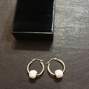 SWAROVSKI FIRE  AND ICE HOOP EARRINGS